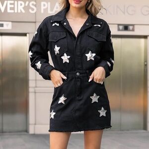 Buddy Love Black Dress with Star Details